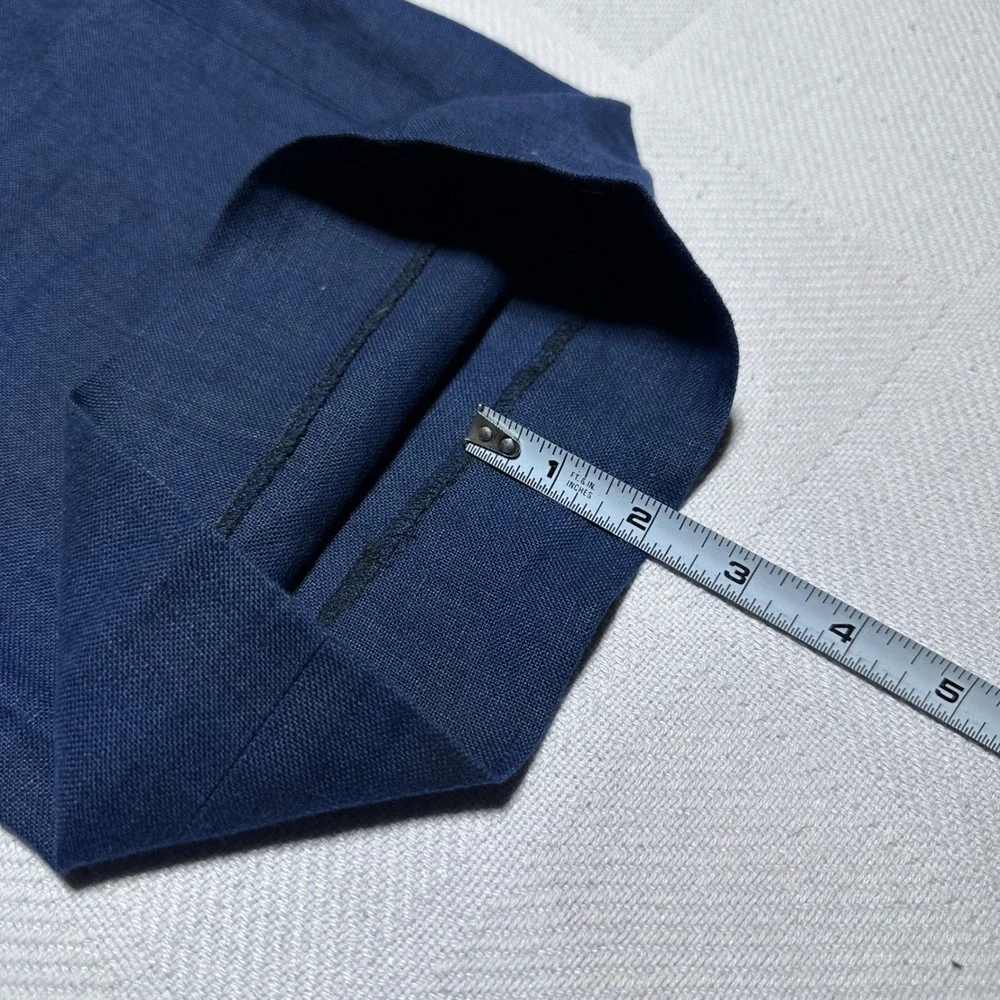 Polo Ralph Lauren Dress Pants 38x27 100% Linen Relaxed Straight Navy Chino Pants